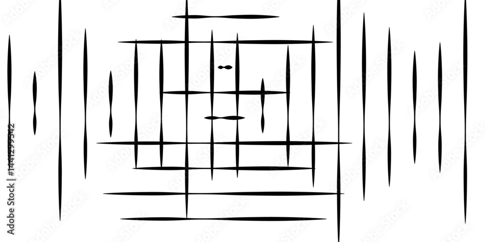 Wall mural abstract geometric pattern featuring black random diagonal lines on a white background. the design i