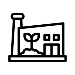 green building line icon