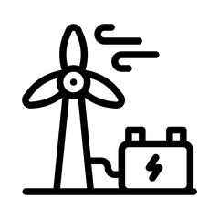 wind turbine line icon