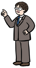 スーツで指導する男性のベクターイラスト