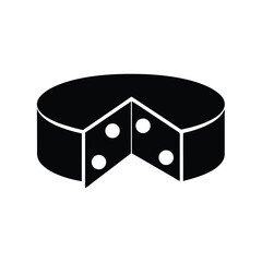 Silhouette of a wheel of cheese vector Art & Illustration