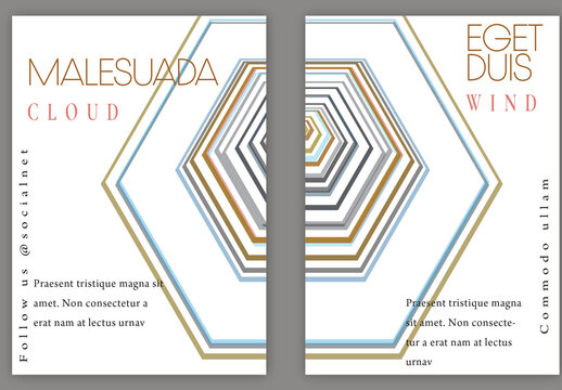 Flyer A4 with Futuristic Colored Abstract Geometric Shape