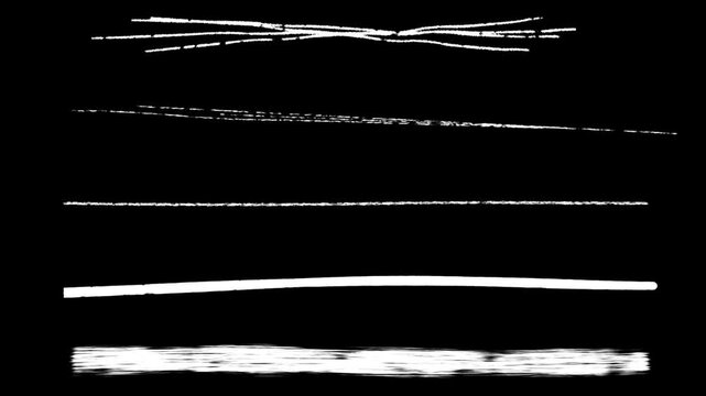 This clip features 22 animated scribbles, lines, and paper scratch elements for compositing in your videos or mixed media animations. Each element plays for three seconds, at 7 frames per second.