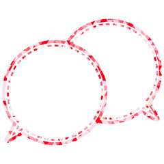 ステンドグラス風吹き出し　三角形模様　重なる会話