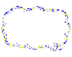 ステンドグラス風吹き出し　三角形模様　細長い雲形