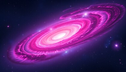 Obraz premium Magnificent Spiral Galaxy in Vivid Pink Hues
