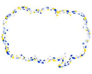 ステンドグラス風吹き出し　三角形模様　細長い雲形