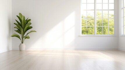 Modern Empty Room with Sunlight