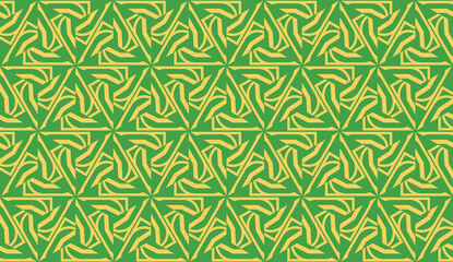 Vector illustration. For your business, presentation, fashion print. Pattern with abstract illusion triangles. Light green color.