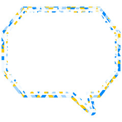 ステンドグラス風吹き出し　三角形模様　角のある八角形