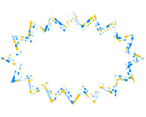 ステンドグラス風吹き出し　三角形模様　細長いギザギザした形