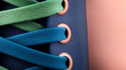 Colorful shoelaces closeup detail fashion image