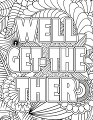 Naklejka premium Gym-Motivational Quotes Coloring book Cover Pages