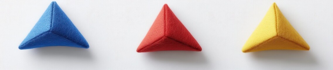 Colorful Triangles on White Background