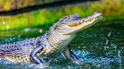 Obraz premium Alligator Splash, Wildlife Predator nature reptile