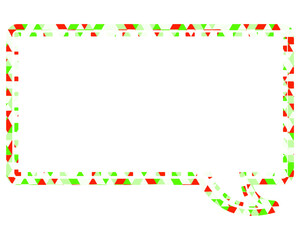 ステンドグラス風吹き出し　三角形模様　四角形