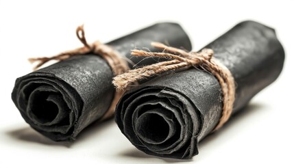 Realistic Student Award Scrolls with Tied Twine, Perfect for Celebrations, Events, or Educational Contexts in Photography