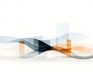 Selbstklebende Fototapeten Abstract wave design with geometric shapes © saringan