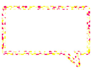ステンドグラス風吹き出し　三角形模様　四角形