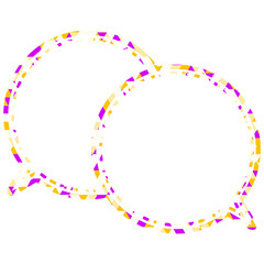ステンドグラス風吹き出し　三角形模様　重なる会話