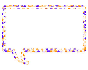 ステンドグラス風吹き出し　三角形模様　四角形
