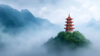 Towering Structure On Verdant Hill