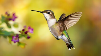 Fototapeta premium Hummingbird in Flight, Nature, Bird