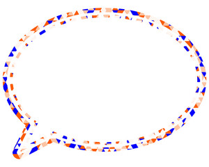 Naklejka premium ステンドグラス風吹き出し 三角形模様 丸形