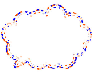 Fototapeta premium ステンドグラス風吹き出し 三角形模様 丸みのある雲形