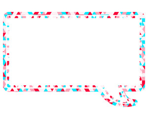 ステンドグラス風吹き出し　三角形模様　四角形