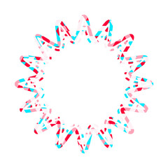 ステンドグラス風吹き出し　三角形模様　丸みのあるギザギザした形