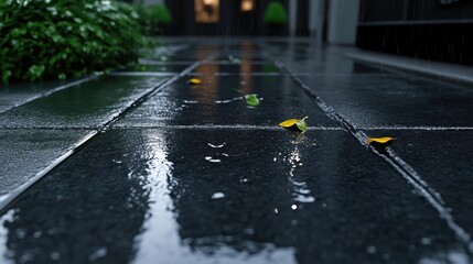 Wet Paver Patio After Rain
