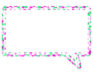 ステンドグラス風吹き出し　三角形模様　四角形