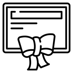 Certificate Line Icon