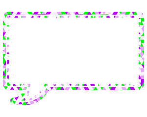 ステンドグラス風吹き出し　三角形模様　四角形