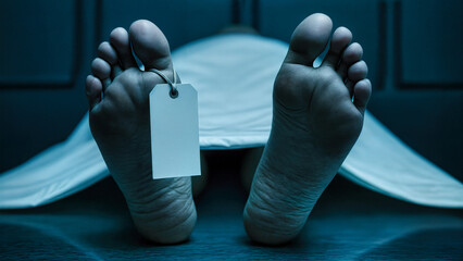 Toe Tag on Corpse in Morgue