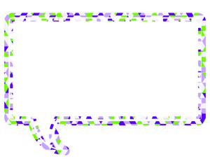 ステンドグラス風吹き出し　三角形模様　四角形
