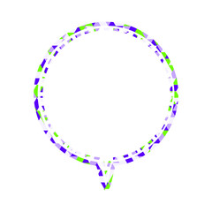 ステンドグラス風吹き出し　三角形模様　丸形の下向き