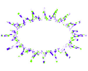 ステンドグラス風吹き出し　三角形模様　細長いギザギザした形