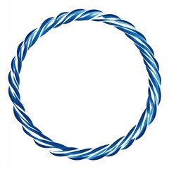 Abstract blue twisted rope circle frame for design element