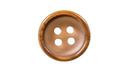 High Resolution Image of a Brown Four Hole Button for Fashion Design and Textile Projects