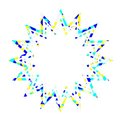吹き出し ステンドグラス風 三角模様_点線付き_4色 (1)