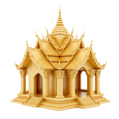 Fototapeta premium Intricate golden temple design with unique features.
