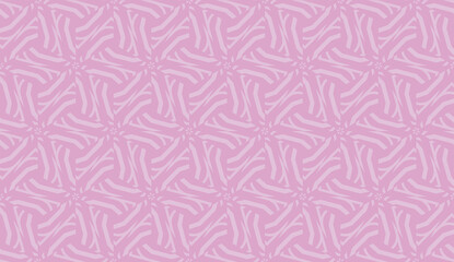 Vector illustration with modern decorative pattern in triangles style. Illusion curved line. For interior wallpaper, smart design, fashion print. Light purple color. Seamless