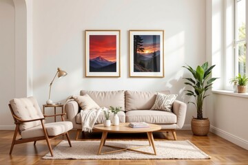 Cozy Modern Living Room with Natural Light and Stylish Decor