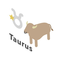 アイソメトリックイラスト：牡牛座