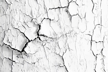 Close-up view of cracked, white surface texture.