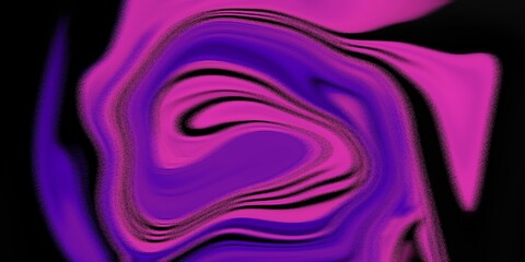 Abstract vibrant pink and purple gradient swirl on black background, colorful flowing digital art texture