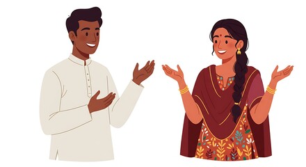 People Talking Gesturing with Hands Illustration