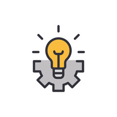 Creative management colored icons, minimalist vector illustration ,simple transparent graphic element .Isolated on white background